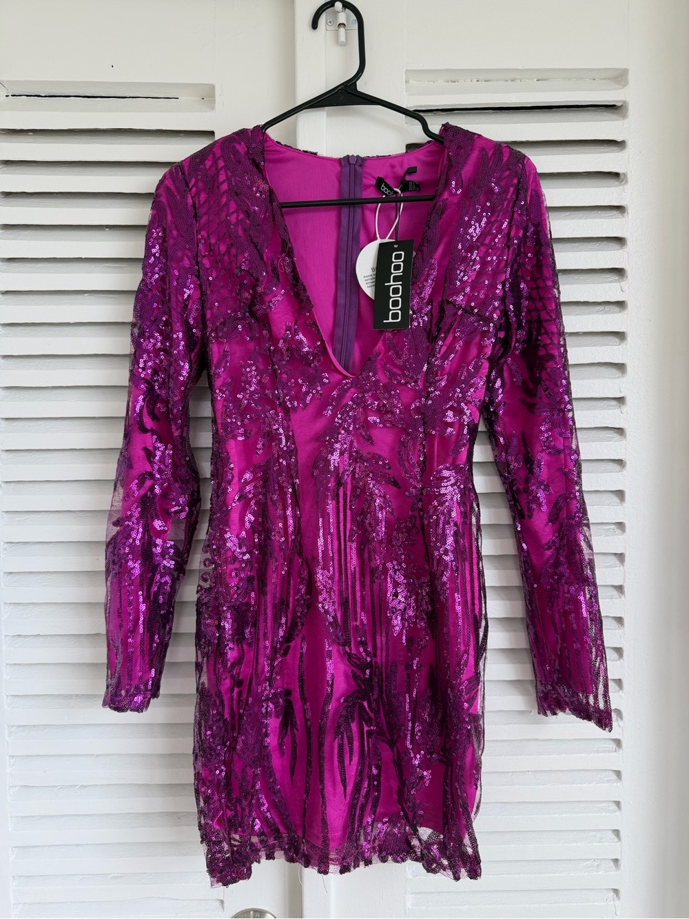 Boohoo Hot Pink Sequin Mini Dress - Picture 4 of 9
